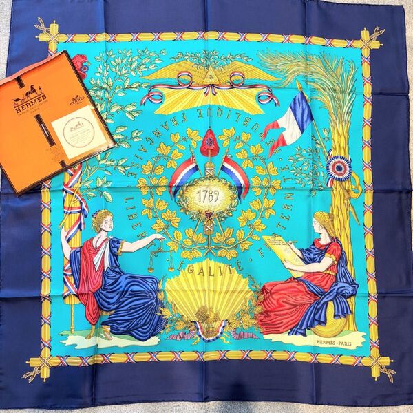 エルメス HERMES スカーフ カレ 90 シルク フランス革命