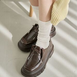 【試着のみ】Kastane プラットフォーム ダッドローファー ブラウン サイズ 37