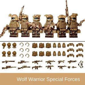 レゴ互換Wolf Warrior 特殊部隊 フィギュア 6体セット パーツ色々付