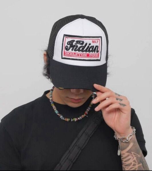 キャップ メッシュキャップ 帽子 アメカジ CAP ブラック Y2K グランジ