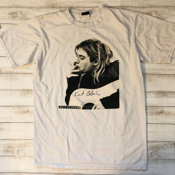 ニルヴァーナ Nirvana カートコバーン L バンドTシャツ ロックTシャツ ホワイト