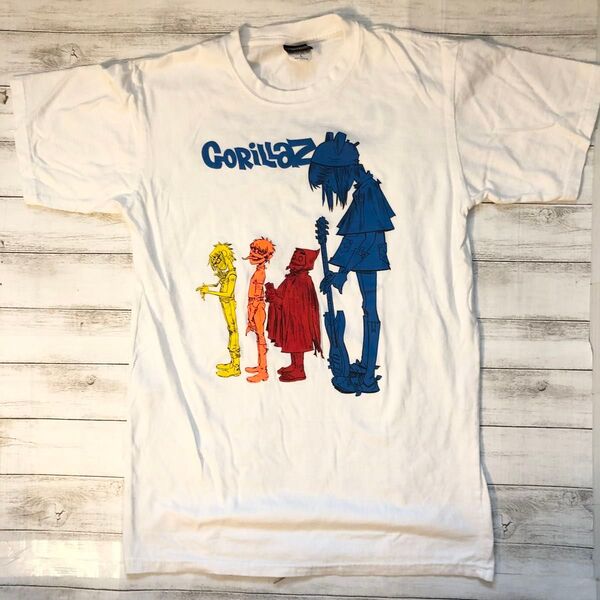 ゴリラズ GORILLAZ L バンドTシャツ ロックTシャツ ホワイト