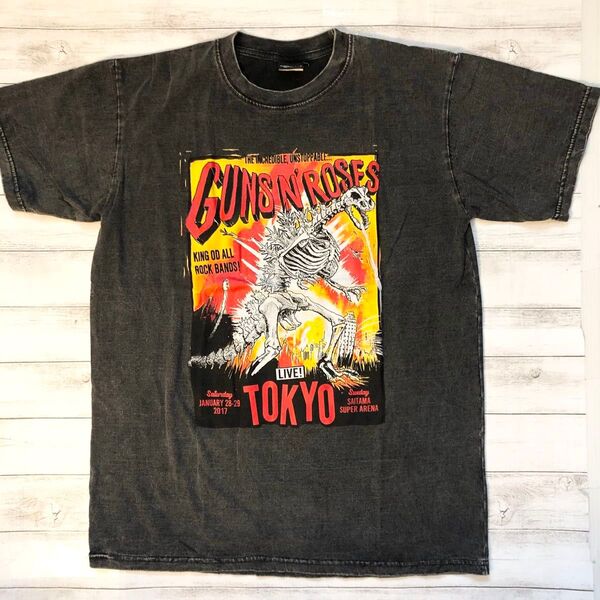 ガンズアンドローゼズ L バンドTシャツ ロックT ブラック