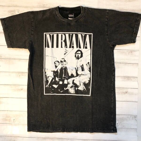 ニルヴァーナ Nirvana L バンドTシャツ ロックT ブラック .