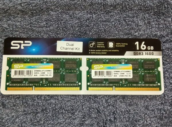シリコンパワー ノートパソコン用メモリ 16GB 8GBx2 DDR3L 1600 CL11 SP016GLSTU160N22
