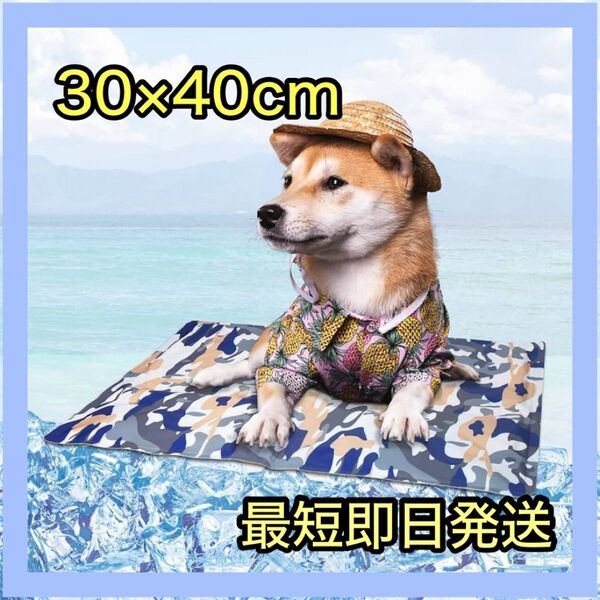 冷感マットペット 迷彩柄 40×50cm 小型 クールマット 暑さ対策 犬 猫