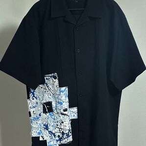 【1点もの】column nihil noah リメイク パッチワーク オープンカラーシャツ L