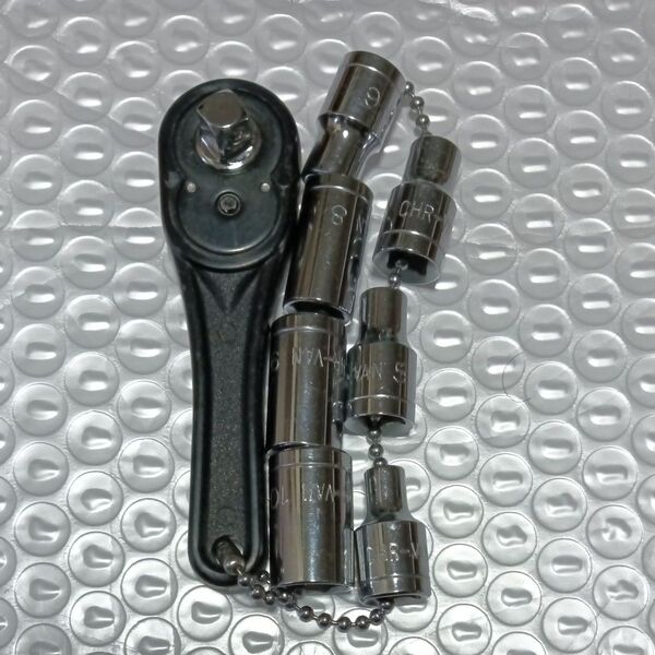 コンパクト ラチェットハンドル 1/4sq ボックス7個セット