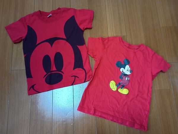 Tシャツ 赤色 ミッキーマウス 120cm 110cm ユニクロ ディズニー