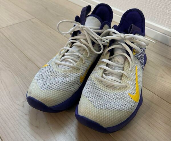 Nike バスケットボールシューズ ホワイト/パープル/イエロー