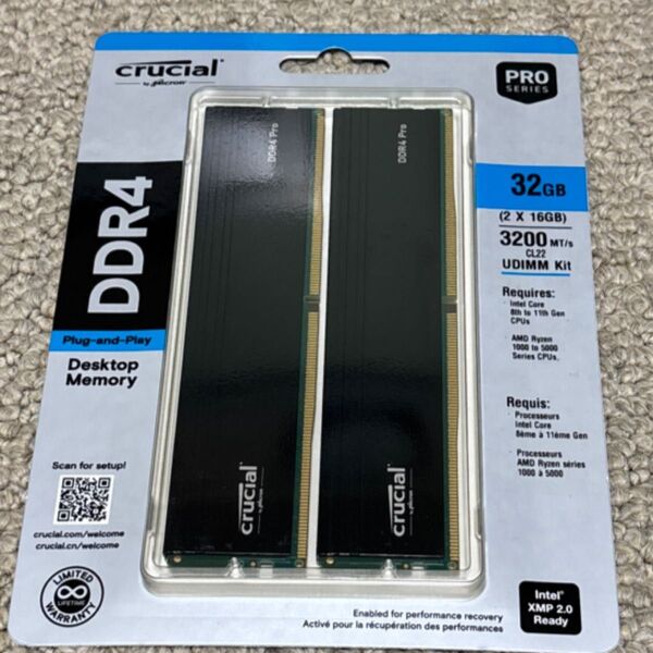 クルーシャル Crucial Pro PC4-25600 (DDR4-3200) 32GB Kit (16GBx2)