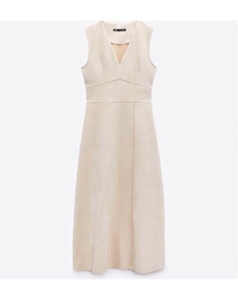 ZARA スエードジャンバースカート ノースリーブ