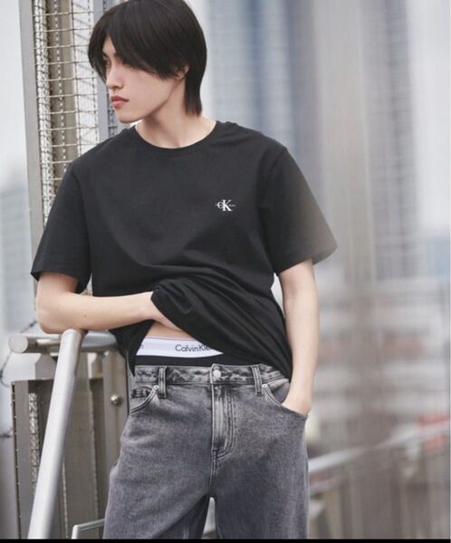 【人気】Calvin Klein Tシャツ ブラック ロゴ Lサイズ カルバンクライン ユニセックス