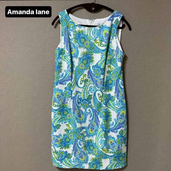 Amanda lane ノースリーブワンピース ペイズリー柄 チュニック レディースMサイズ 268