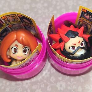 僕のヒーローアカデミア ヒロアカ チョコエッグ マスコット フィギュア 麗日お茶子と切島鋭児郎のセット