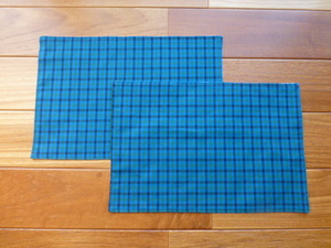  ручная работа * Familia способ синий проверка маленький (20×30) коврик под приборы 2 листов * новый товар 