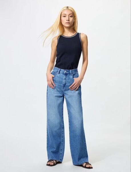 UNIQLO ユニクロ ワイドストレートジーンズ 22 ブルー