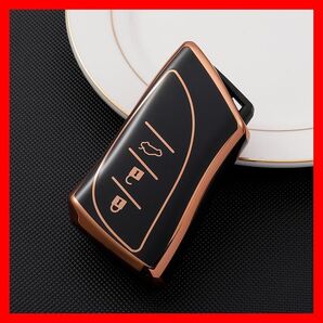 レクサス LEXUS スマートキーケース TPU キーカバー 新型NX/LC/ LS/UX/ES ブラック×ゴールド
