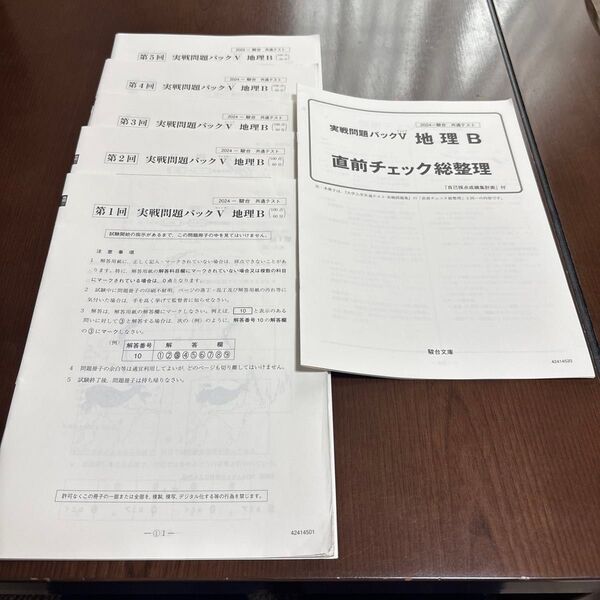 2024 駿台 共通テスト 実戦問題パックV 地理B