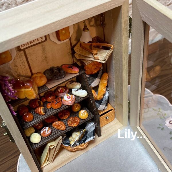 handmade ミニチュアパン屋さん ウッドBOX