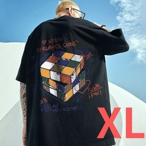 プリントT ルービックキューブ ブラック メンズ Tシャツ XL ダンス