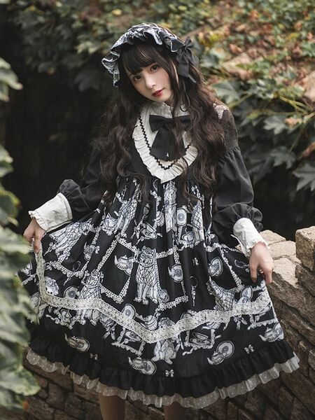 ゴスロリ ワンピース snowdrop ヘッドドレスつき