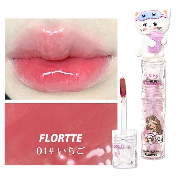 FLORTTE リップグロス 01#いちご ピンク FLORTTE (フロレット) × MIKKO 水光リップ リップグロス