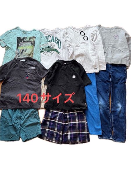 【まとめ売り】男の子服11点セット ブランシェス ユニクロ ザラ ZARA 140 Tシャツ ハーフパンツ ウエストゴム 半ズボン