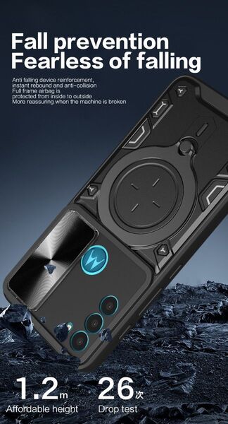 Motorola Edge 50 Pro/Edge 50s Pro用 マグネットホルダー対応 回転リング付き 耐衝撃ケース