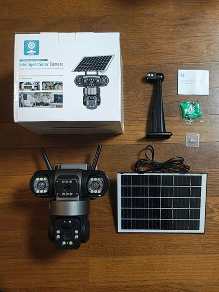 防犯カメラ 屋外 ソーラー wifi 充電式 ワイヤレス デュアルレンズ 防水 人体検知 録画 配線不要 動作検知 128GB付き