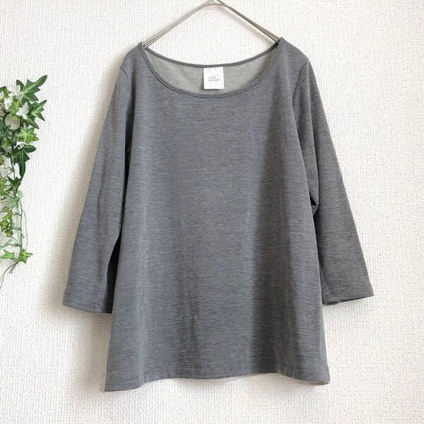 【LIBRE MAISON】カットソー Tシャツ 七分袖 切替フレア チュニック グレー /0031A