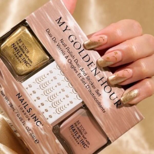 【新品】NAILS INC. MY GOLDEN HOUR ネイルセット ネイルズインク ネイルポリッシュデュオステッカーセット