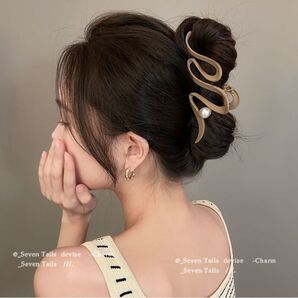 おがかず様専用 2個セット パール ウェーブ ヘアクリップ ヘアアクセサリー