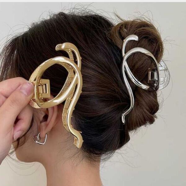 ゴールド シルバー ヘアクリップ ヘアアクセサリー 髪留め 髪飾り バンスクリップ