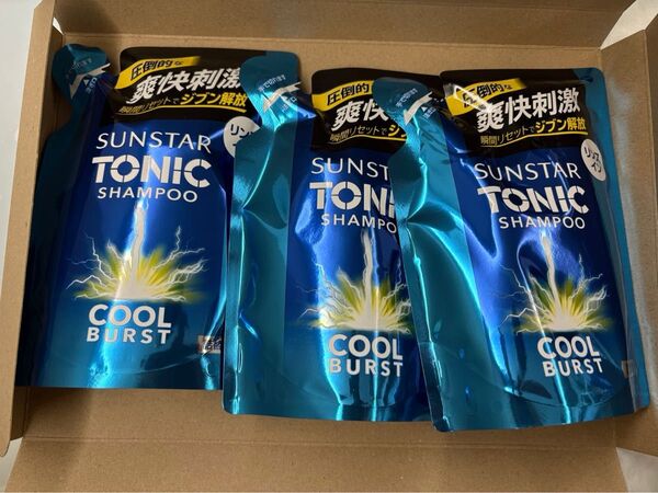 サンスター トニック 爽快頭皮ケアシャンプー クールバースト リンスイン 340ml×3袋