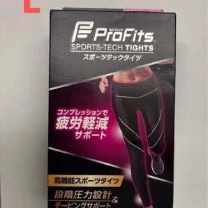 ピップ プロフィッツ スポーツテックタイツ L サイズ WOMEN 着圧レギンス 黒 ジムウェア ウォーキング ランニング