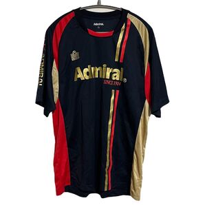 アドミラル サッカーシャツ XL 黒×金×赤 100周年ロゴ ユニフォーム フットサル