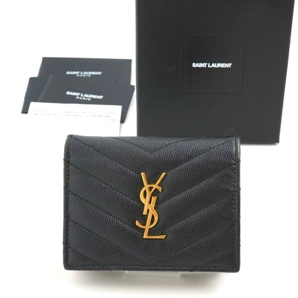 新品未使用 Yves Saint Laurent ミニ財布 キルティング