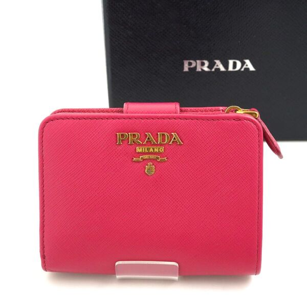 新品未使用 PRADA ミニ財布 サフィアーノ ベルト アイコン 折り財布
