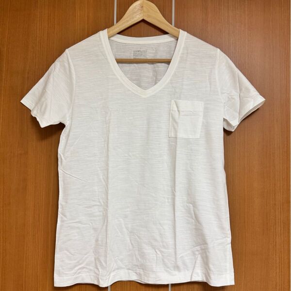 無印良品 オーガニックコットン ムラ糸 Vネック 半袖 Tシャツ