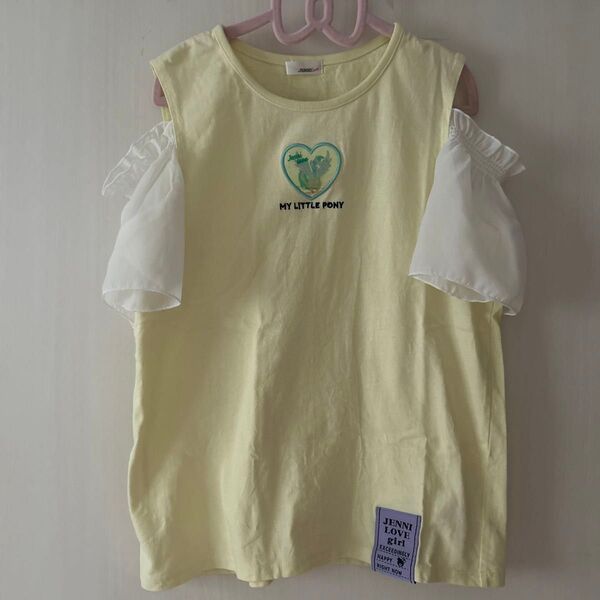 ジェニィラブ シースルー フリル袖 ポニー Tシャツ 160cm