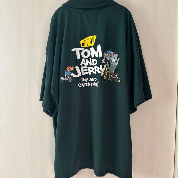 新品未使用 トムとジェリー ハーフジップTシャツ M