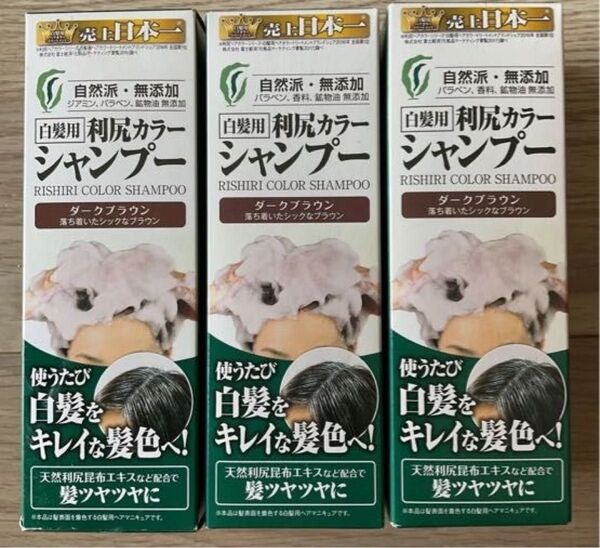 Sastty 白髪用 利尻カラーシャンプー 200ml ダークブラウン 3本セット