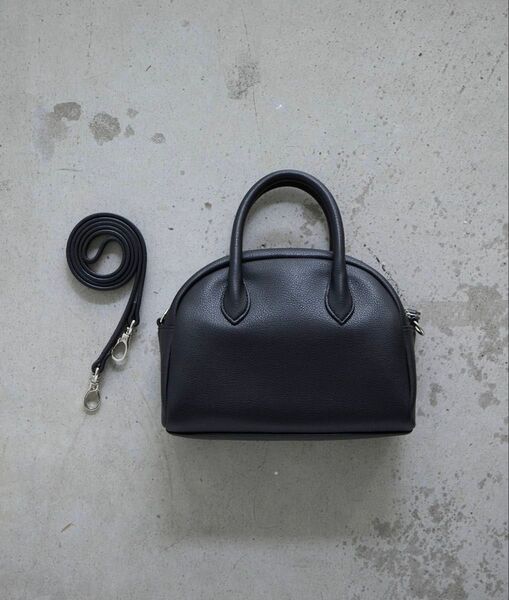 EFOLE ミニボストン ショルダーバッグ ブラック ハンドバッグ レザー 2WAY