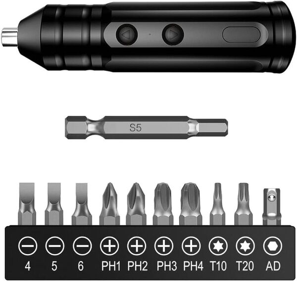 電動ドライバー 小型 11本ビット 手動兼用 磁気ビット付き USB充電式 充電ドライバー ペン型 電動ドライバー