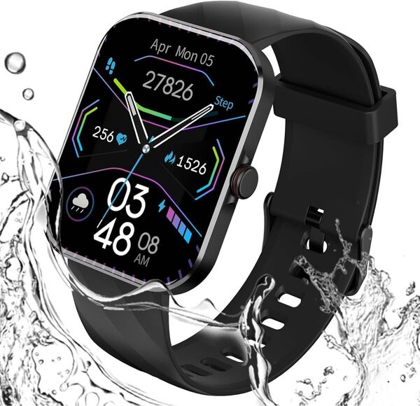 スマートウォッチ 通話機能付き Smart Watch 深さ10メートル防水 100種類運動モード 音楽再生 腕時計
