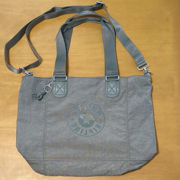 Kipling キプリング 2wayトートバッグ ショルダーバッグ 大容量 グレー