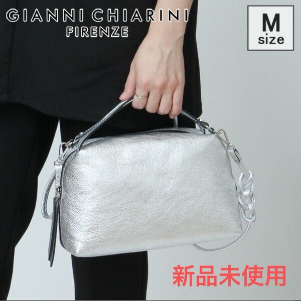【新品未使用】正規品 ジャンニキャリーニ ショルダーバッグ アリファM シルバー