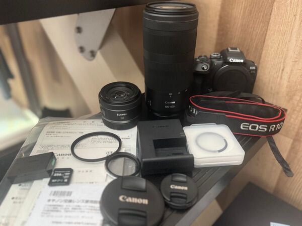 Canon カメラセットEOS R10 RF100-400 RF 50mm SD 256GB カメラフィルター 3個