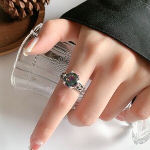 【再入荷】レディース リング silver 王冠 ストーン 高見え パーティー